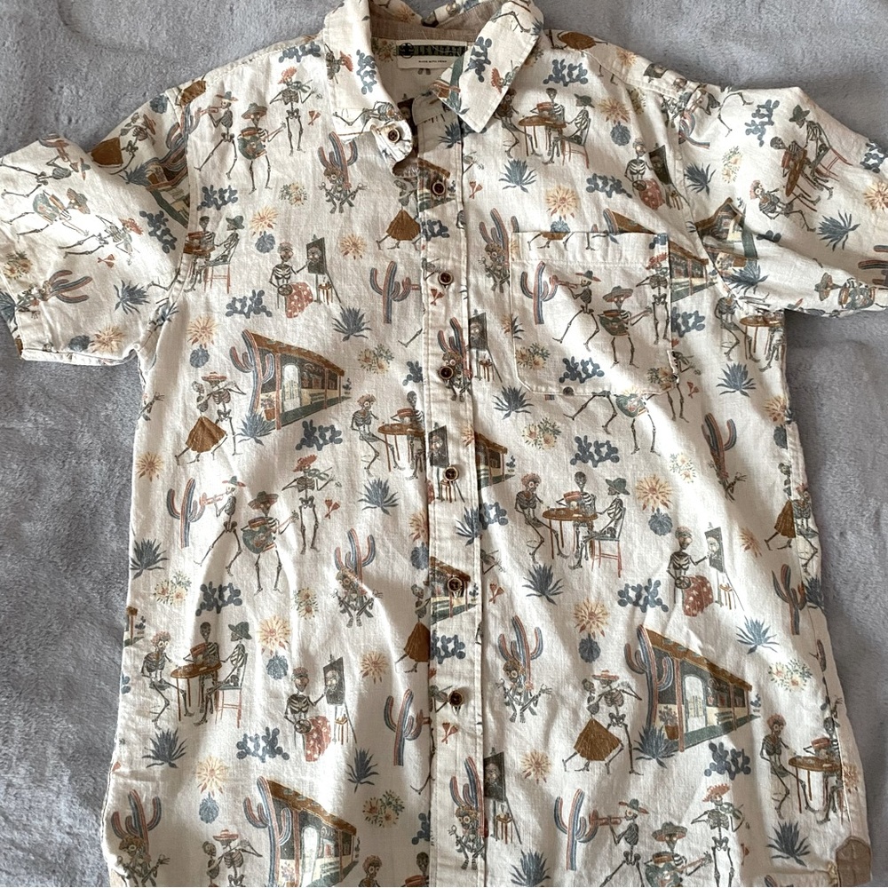 Levitate Skeleton print short sleeve men’s shirt